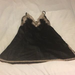 Black silk lingerie gown